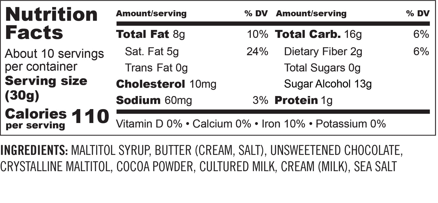 Sugar Free Dark Chocolate Sauce